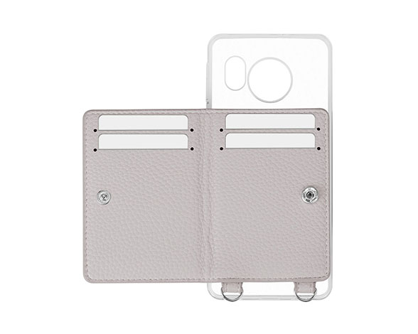 【EC専用】AQUOS sense8 SH-54D/SHG11 カード収納付きレザーケース 「SHOULDER POCKET」 ライトグレー 3