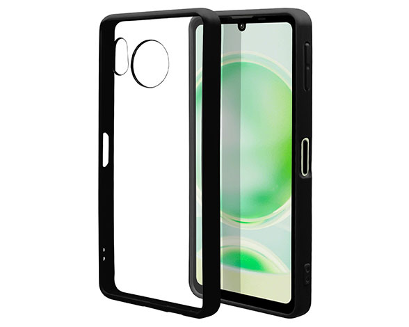 AQUOS sense8 専用ケース ハイブリッド 衝撃吸収ケース ライノ TPU+アクリル BK×CL
