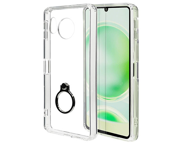 AQUOS sense8 専用ケース ハイブリッド 衝撃吸収ケース ライノ TPU+アクリル リング付き CL