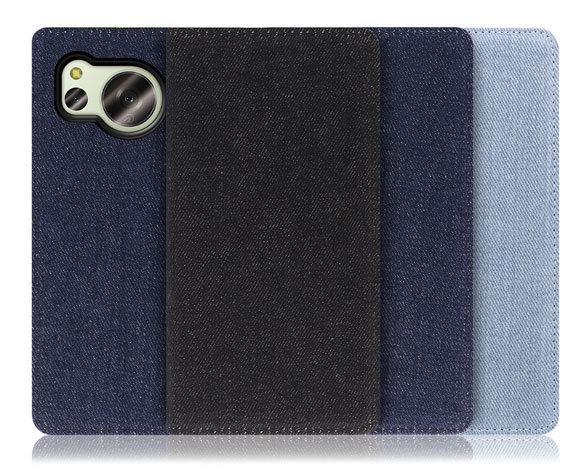 「Denim Series」AQUOS sense8用 丈夫なデニム素材 手帳型スマホケース