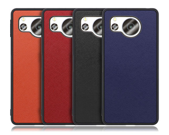 「Casual shell Series」AQUOS sense8用 薄くて軽い サフィアーノレザー風 背面型ケース