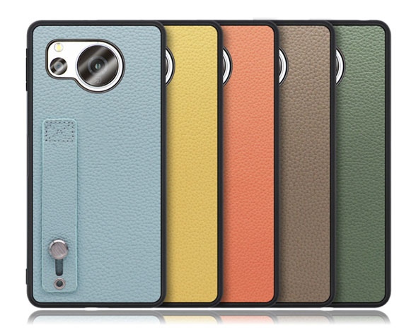 「Hold-Shell Series」AQUOS sense8用 背面ベルト付き 厳選本革仕様 背面型ケース