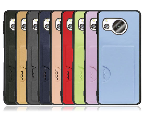 「Skin Slim-Slot Series」AQUOS sense8用 背面ポケット付き 上質PUレザー仕様 背面型ケース
