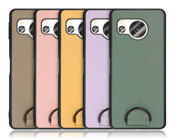 「Strap-Shell Series」AQUOS sense8用 ネックストラップでアクティブに 厳選牛革なめし加工 背面型ケース