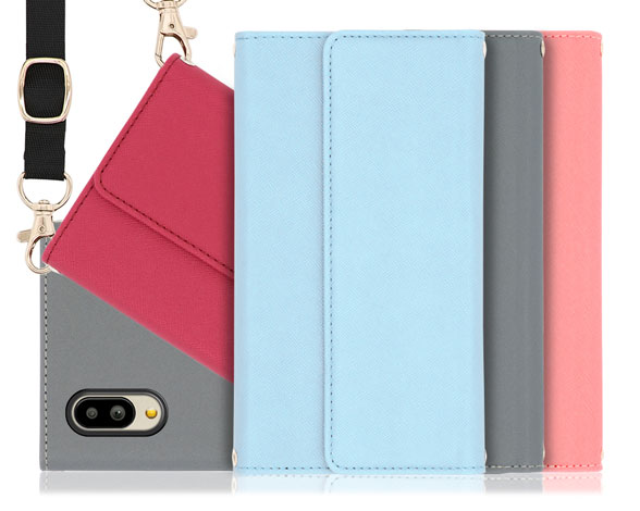 「Strap Series」シンプルスマホ7/シンプルスマホ6/BASIO active/active2 SHG09/SHG12用 首掛け/ショルダーなど使い方いろいろ ストラップ付きスマホケース