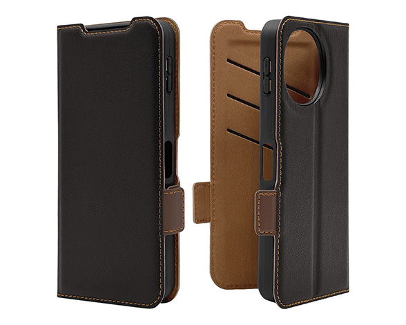 AQUOS sense10/sense9 専用ケース 薄型サイドマグネット手帳 横型 BK×BR