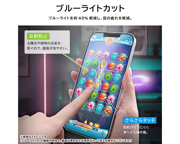 AQUOS sense10 / AQUOS sense9 PETフィルム ブルーライトカット 反射防止 衝撃吸収 抗菌・抗ウイルス 平面保護 指紋防止 2