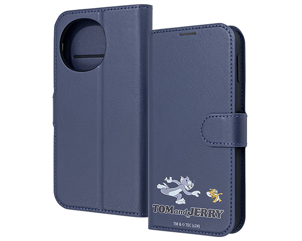 AQUOS sense10 / AQUOS sense9 トムとジェリー / 衝撃吸収 マグネットベルト シンプル 手帳型レザーケース