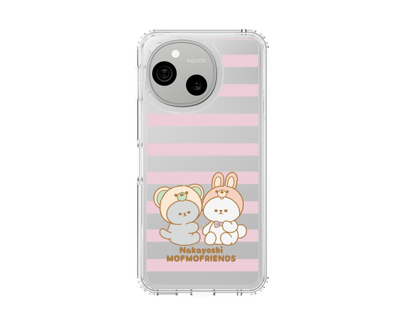 AQUOS sense10 mofmofriends - ストライプ スリムプロテクションケース