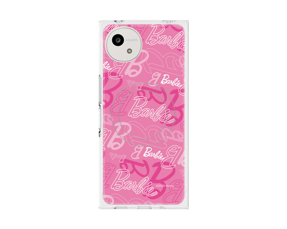 AQUOS wish5 Barbie - ロゴパターン1 プレミアムスクエアケース with SnapMag