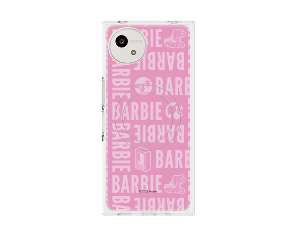 AQUOS wish5 Barbie - ロゴパターン3 プレミアムスクエアケース with SnapMag