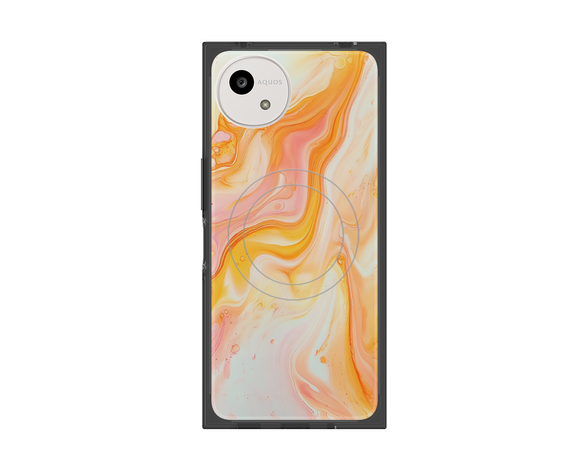 AQUOS wish5 Color Rain - オリジナル - Tangerine Mist プレミアムスクエアケース with SnapMag