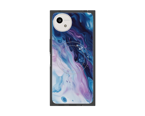 AQUOS wish5 Color Rain - オリジナル - Twilight Ink プレミアムスクエアケース with SnapMag
