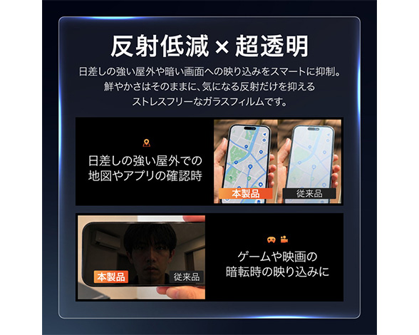AQUOS R11 SH-51G/SH-M35 ガラスフィルム 「GLASS PREMIUM FILM」スタンダードサイズ 超透明 RichBlack 2