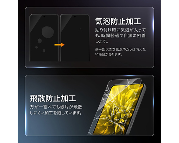 AQUOS R11 SH-51G/SH-M35 ガラスフィルム 「GLASS PREMIUM FILM」スタンダードサイズ 超透明 RichBlack 4