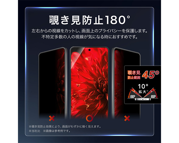 AQUOS R11 SH-51G/SH-M35 ガラスフィルム 「GLASS PREMIUM FILM」スタンダードサイズ 覗き見防止 2