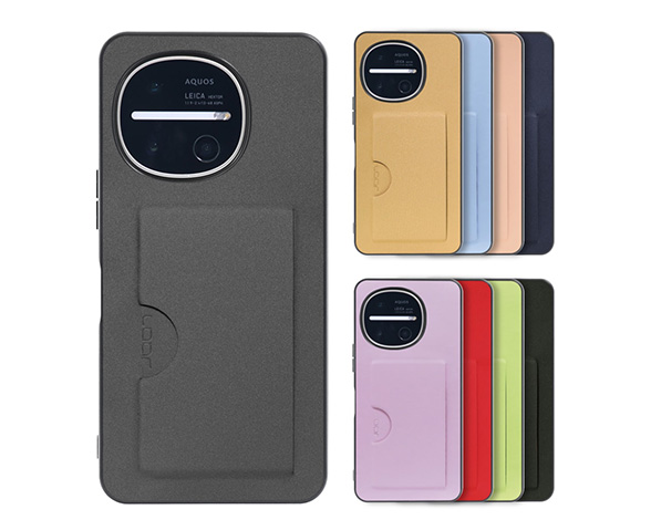 「Skin Slim-Slot Series」AQUOS R11用 背面ポケット付き 上質PUレザー仕様 背面型ケース