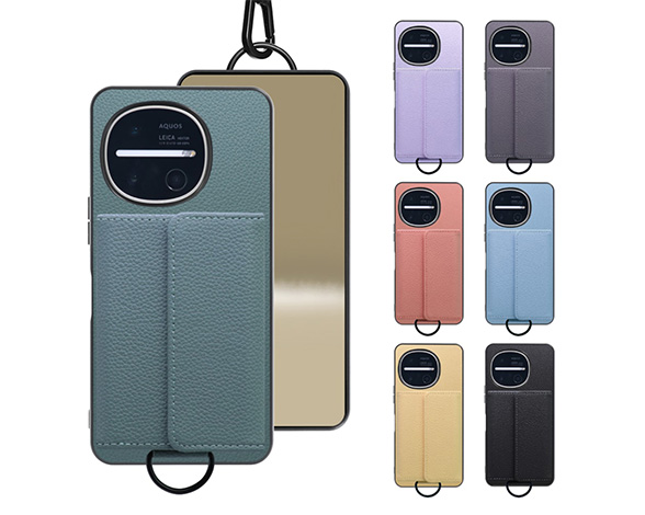「WALLET-SHELL Series」AQUOS R11用 ミニ財布付き 厳選本革仕様 スマホショルダー 背面型ケース