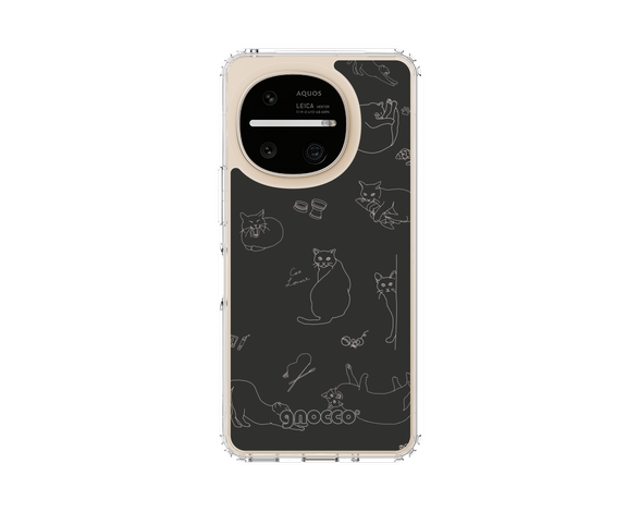 AQUOS R11 gnocco - CatLover - ブラック スリムプロテクションケース