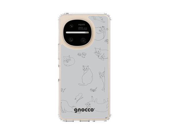 AQUOS R11 gnocco - CatLover - グレー スリムプロテクションケース