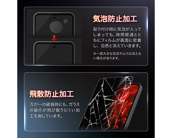 AQUOS wish6 ガラスフィルム 「GLASS PREMIUM FILM」スタンダードサイズ 覗き見防止 4