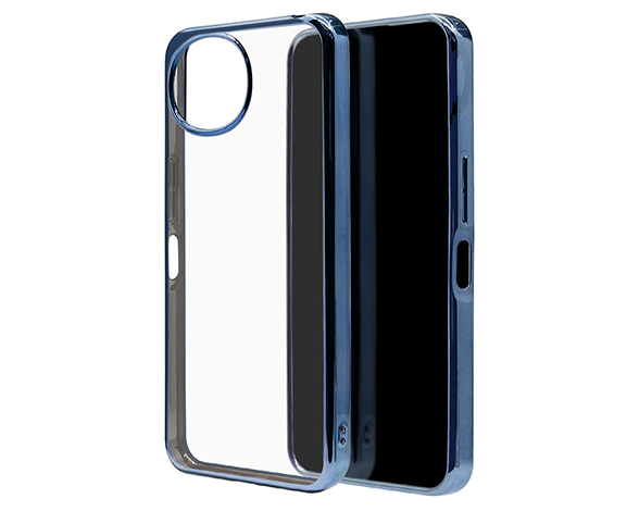 AQUOS wish6 専用ケース ソフトケース TPU メタルフレーム BL
