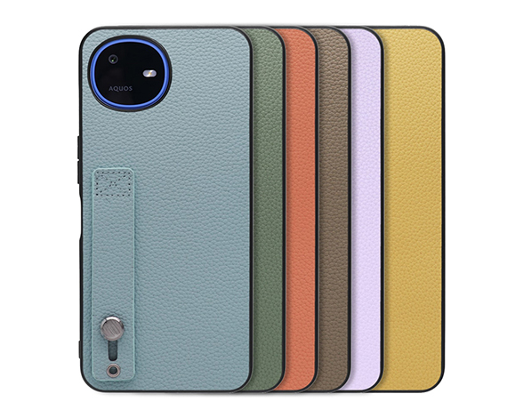 スマホアクセサリー AQUOS WISH Hold-Shell Series」AQUOS wish6用 背面ベルト付き 厳選本革仕様 背面