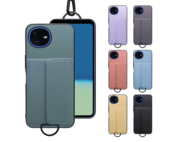 「WALLET-SHELL Series」AQUOS wish6用 ミニ財布付き 厳選本革仕様 スマホショルダー 背面型ケース