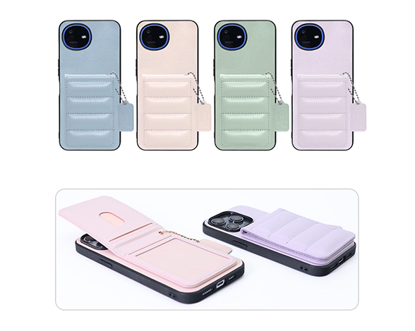 「SWEET-SHELL Series」AQUOS wish6用 可愛いキルティング収納 背面型ケース