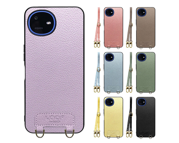 「LUXURY-SHELL SHOULDER Series」AQUOS wish6用 シンプルな本革ショルダー 背面型ケース
