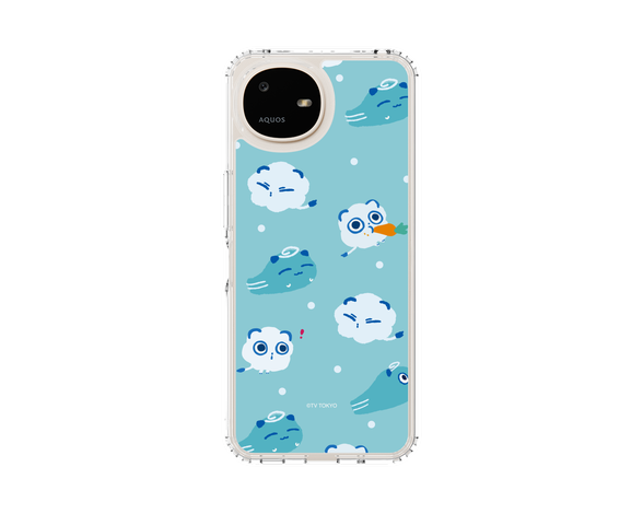 AQUOS wish6 シナぷしゅ そらのライオンとかぜちゃん - 総柄 スリムプロテクションケース