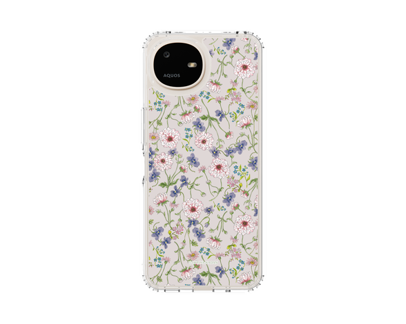 AQUOS wish6 日比谷花壇 FloralSymphony ベージュ スリムプロテクションケース