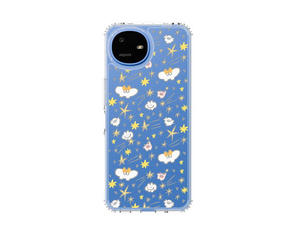 AQUOS wish6 もくもくちゃん スター スリムプロテクションケース