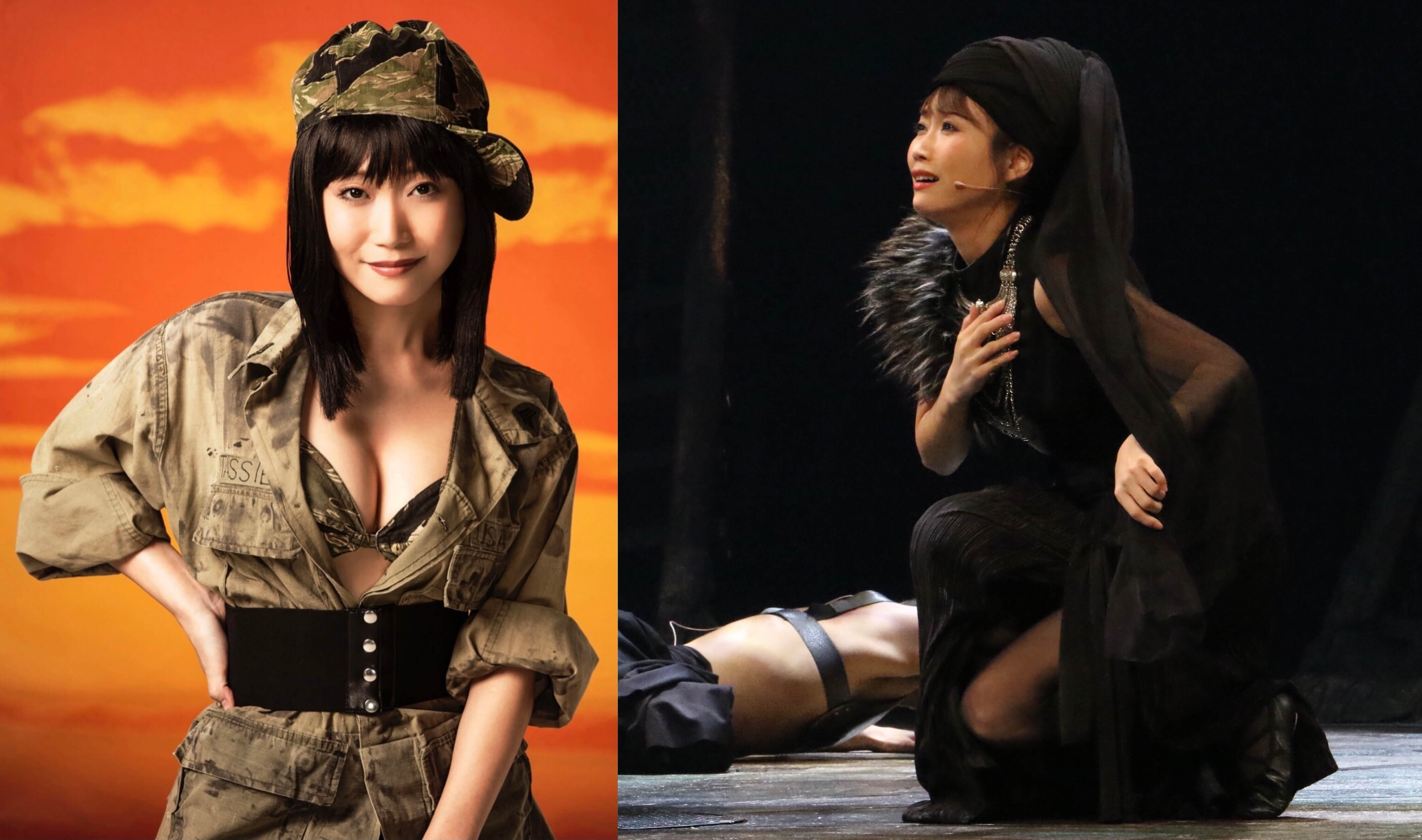 左:「ミス・サイゴン」ジジ役の画像 右:帝国劇場『ナイツ・テイル』三人の王妃役の画像